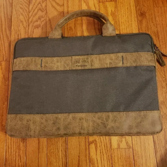Solo Designed in New York Mens Brown Business Laptop Case. - Picture 1 of 7